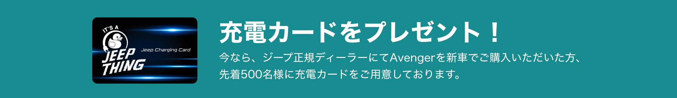 30万円（税抜）購入サポート + 充電カードをプレゼント！